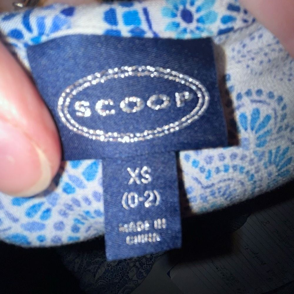 NWT Scoop drop shoulder mini blue & white dress XS - Picture 5 of 7